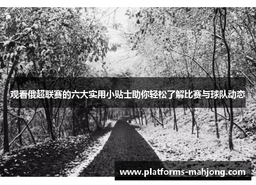 观看俄超联赛的六大实用小贴士助你轻松了解比赛与球队动态